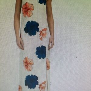 Nicole Miller Studio Ivory Multi Floral Maxi Dress